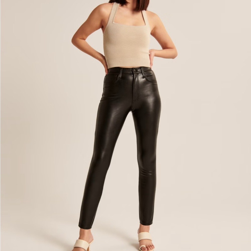 Abercrombie Faux Leather High Rise Pants